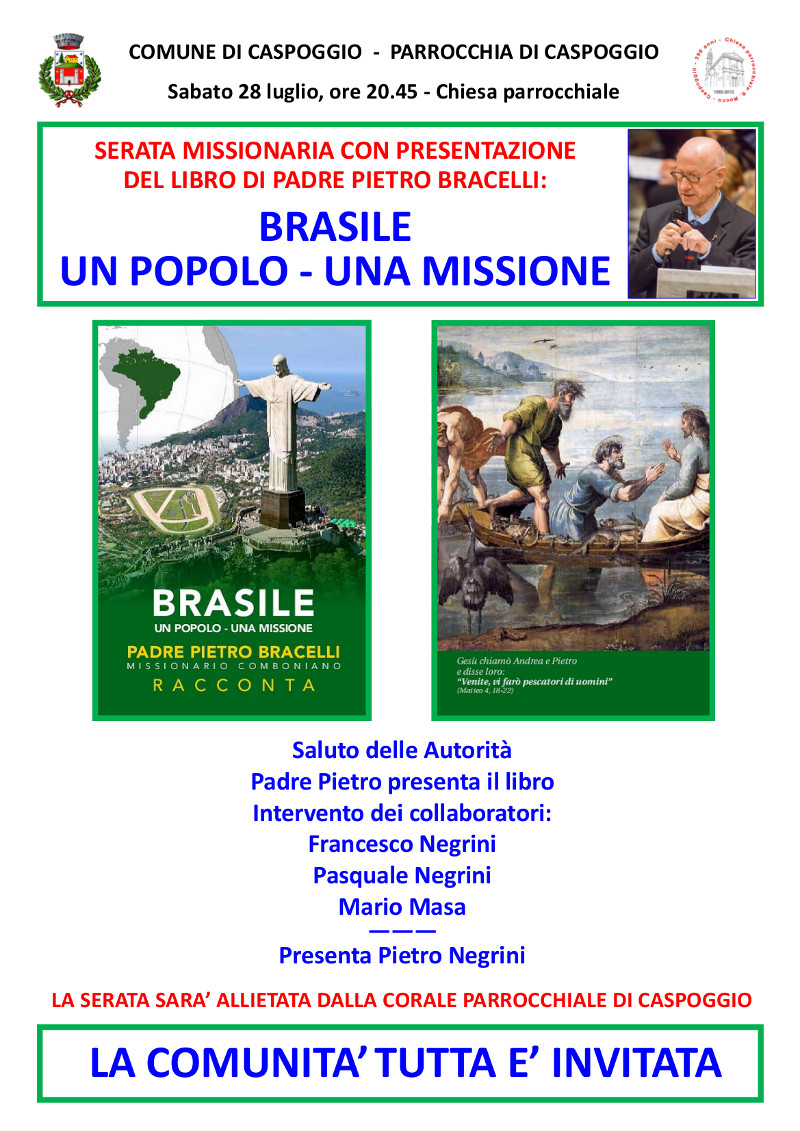 Serata missionaria con presentazione del libro di p. Pietro Bracelli 
